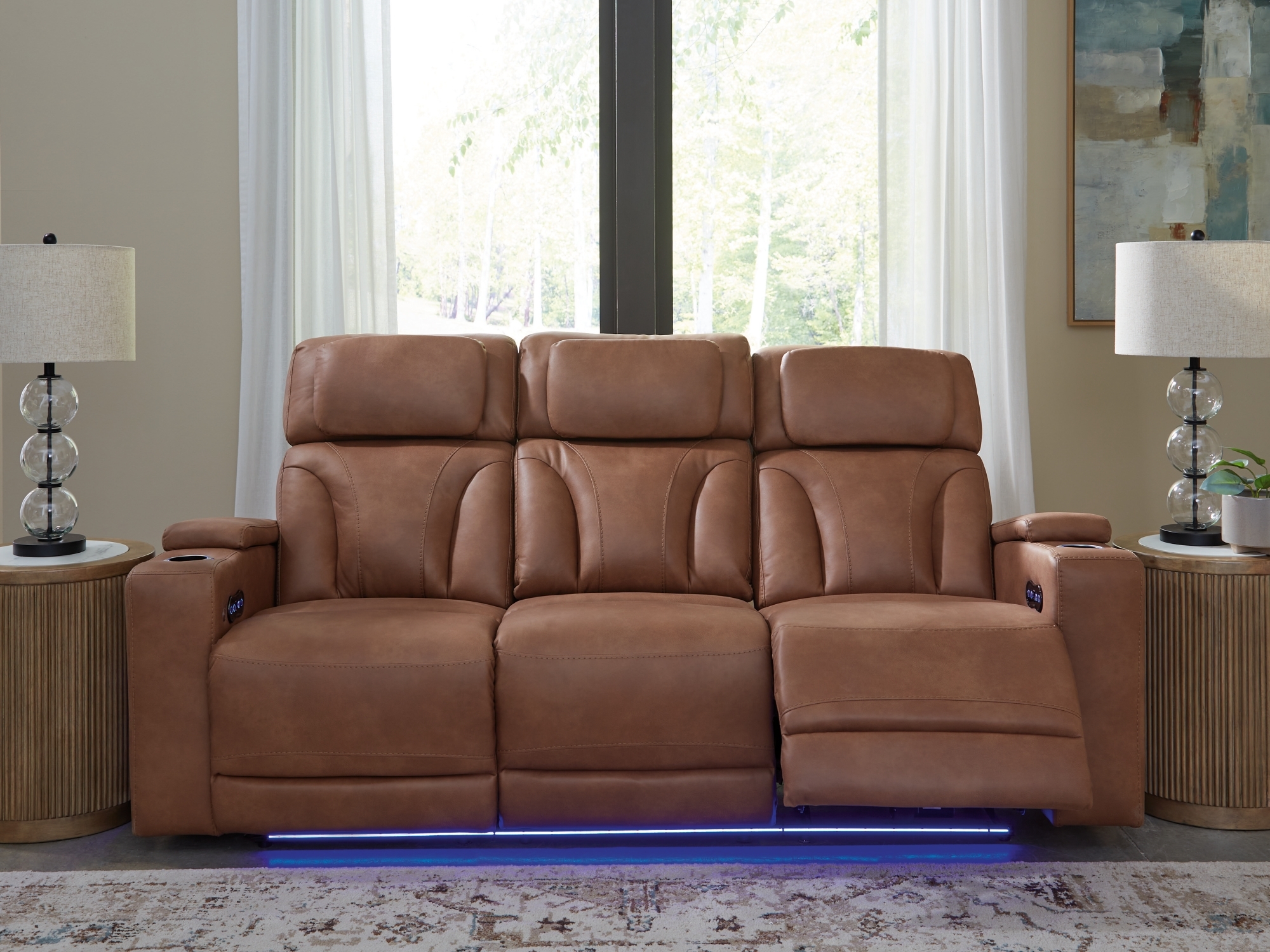 Pwr Rec Sofa With Adj Headrest