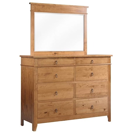 Dresser with Attached Mirror