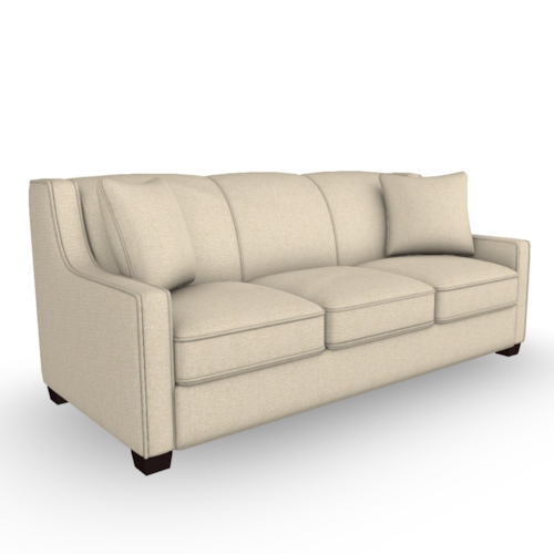 Transitional Full Memory Foam Sleeper Sofa with Two Pillows