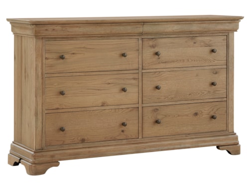 Traditional 6-Drawer Dresser with Removable Jewelry Tray