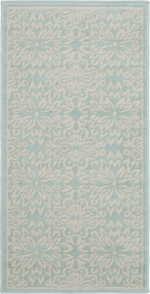 2' x 4' Ivory/Green Rectangle Rug