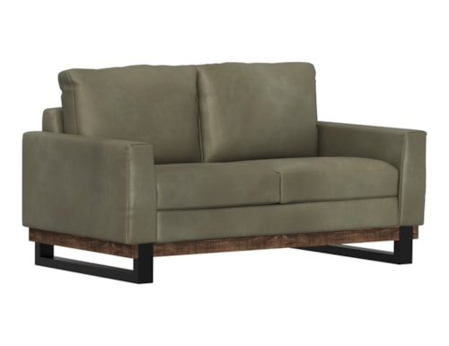 Contemporary Loveseat with Track Arms
