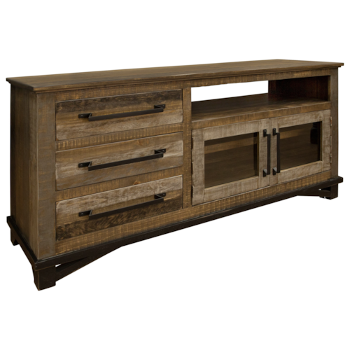 Rustic 3-Drawer 62" TV Stand with Wire Management