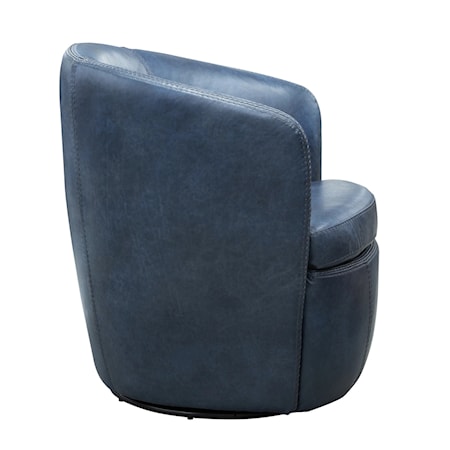 Leather Swivel Barrel Chair