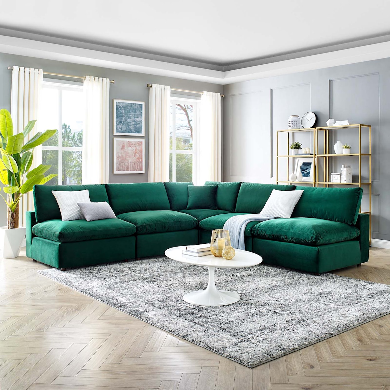 Modway Commix 5-Piece Sectional Sofa