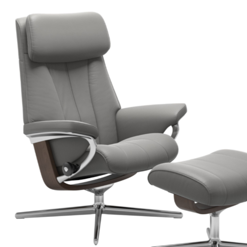 Contemporary Medium Reclining Chair with Cross Base