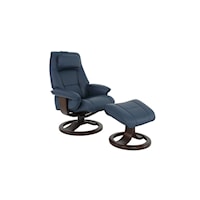 Modern Admiral R Large Manual Recliner With Footstool