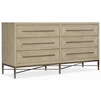 Contemporary Dresser with 6 Self-Closing Drawers