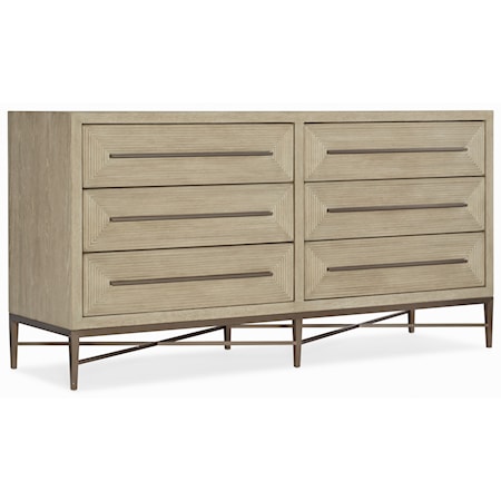 Contemporary Dresser with 6 Self-Closing Drawers