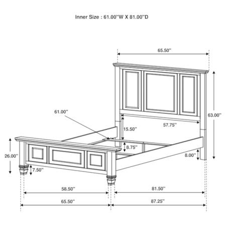 Wood Queen Panel Bed