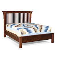 Casual Solid Wood King Spindle Bed