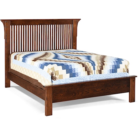 Casual Solid Wood Queen Spindle Bed
