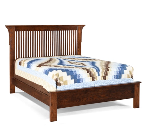 Casual Solid Wood Queen Spindle Bed