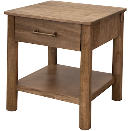 Solid Wood 1-Drawer End Table