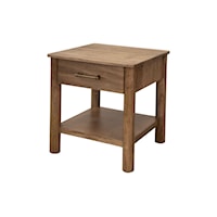 Solid Wood 1-Drawer End Table