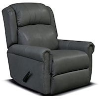 Casual Leather Minimum Proximity Recliner with Nailhead Trim