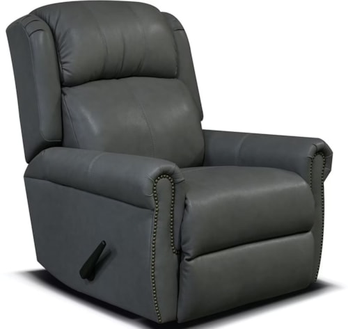 Casual Leather Minimum Proximity Recliner with Nailhead Trim