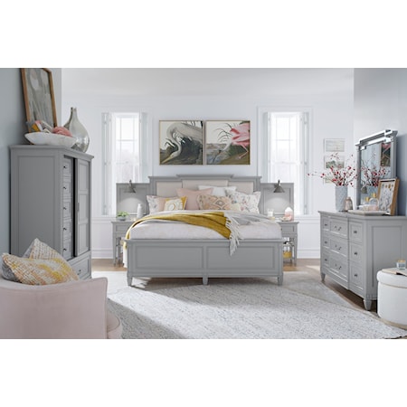 6-Piece Upholstered Queen Wall Bedroom Set