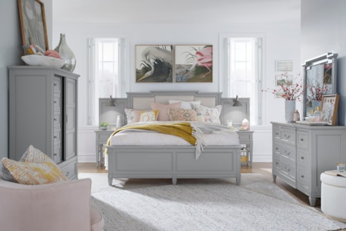 Contemporary 6-Piece Upholstered Queen Pier Bedroom Set
