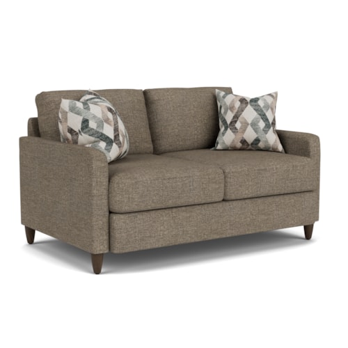 Contemporary Loveseat with Track Arms
