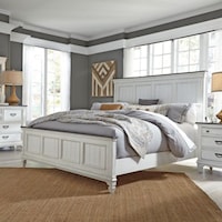 Cottage 4-Piece California King Bedroom Group with Bead Molding