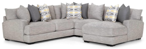 Contemporary 4-Piece Sectional Sofa with Right Facing Chaise