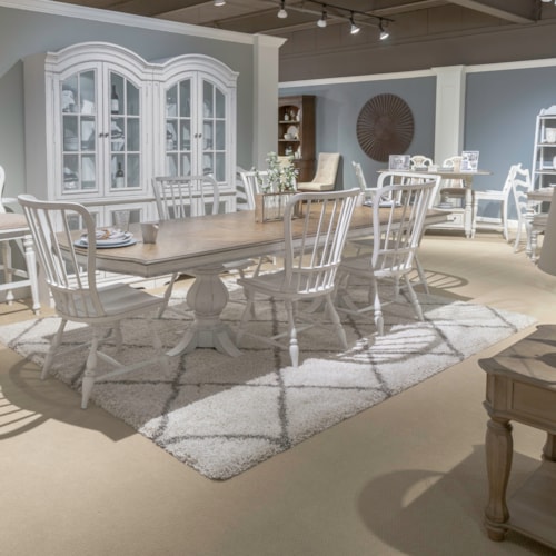 Opt 7 Piece Double Pedestal Table Set