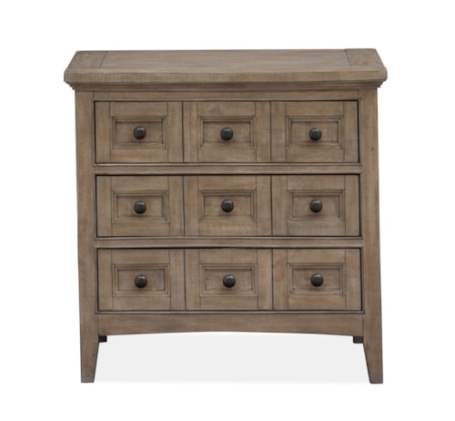 Three Drawer Nightstand with Felt-Lined Top Drawer