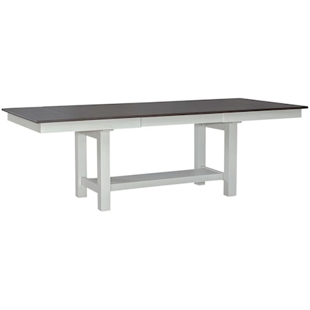 Farmhouse Rectangular Trestle Table with Leaf Inserts