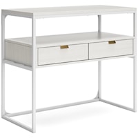 White Credenza with 2 Drawers and 1 Shelf