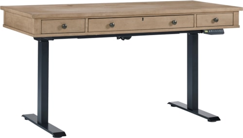 Transitional 60" Motorized Lift Desk with Charging Compartment