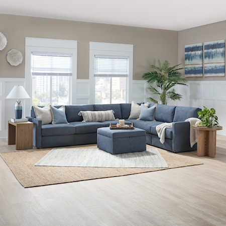 6-Piece Sectional Sofa and Storage Ottoman