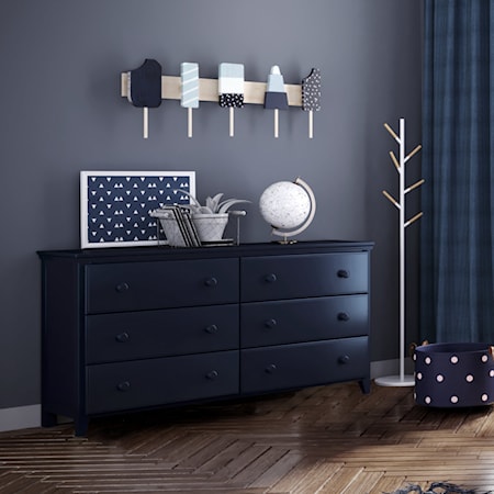 Youth 6 Drawer Dresser in Blue