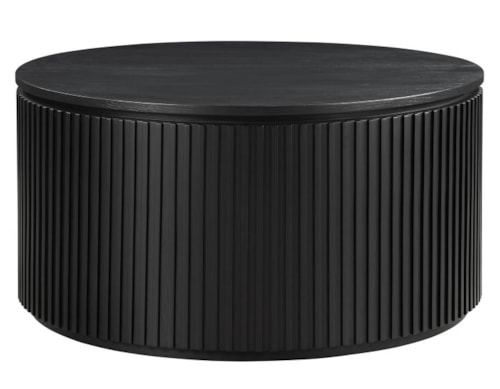 Contemporary 36" Round Coffee Table with Discreet Casters