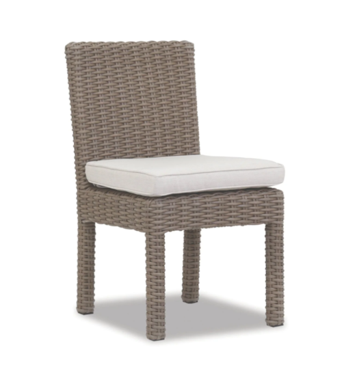 Coastal Outdoor Armless Resin Wicker Dining Chair