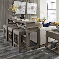 Rustic 4-Piece Bar and Stool Set with Charging Ports