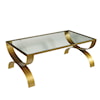 Accentrics Home Accents Bella Iron Coffee Table with Glass Top