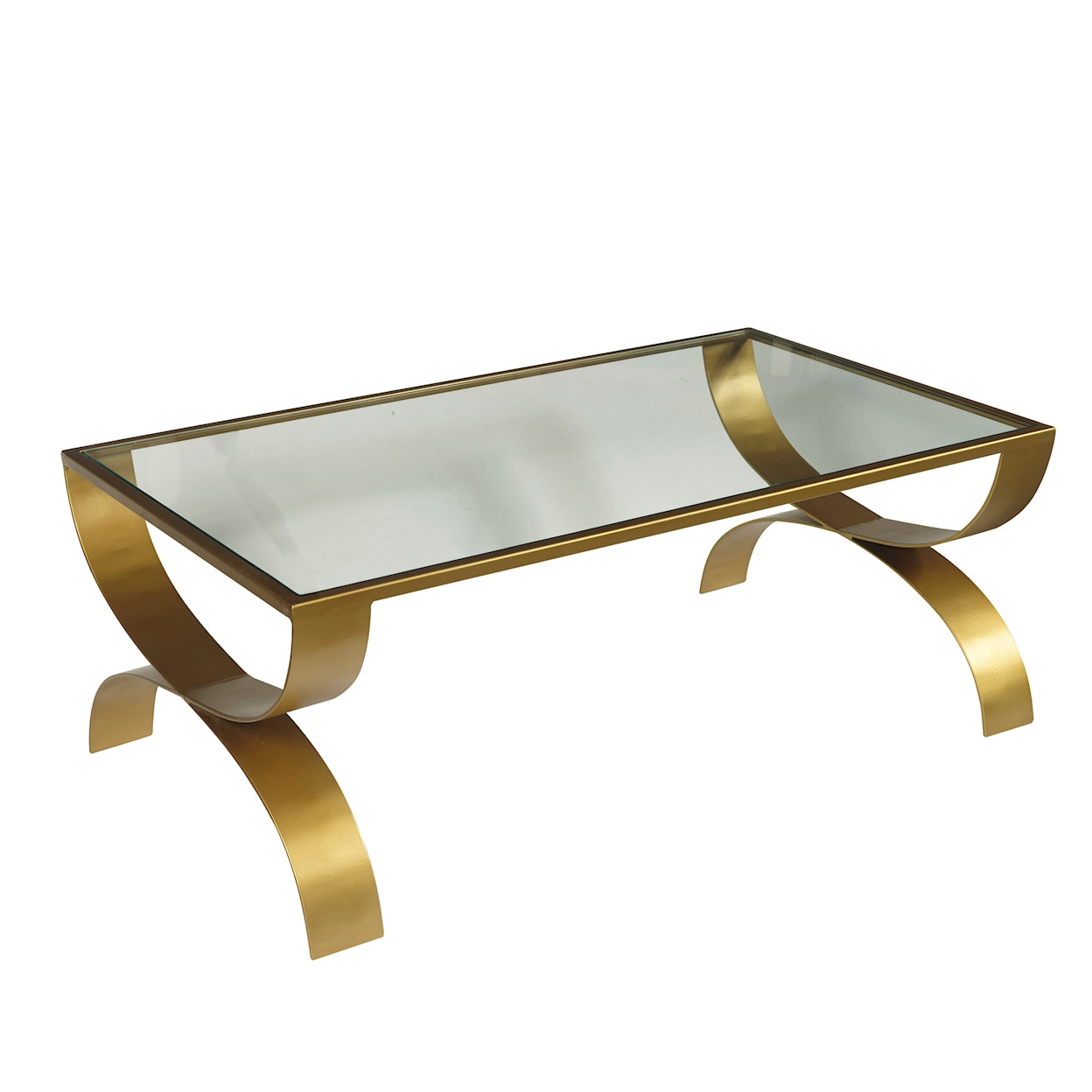 Accentrics Home Accents Bella Iron Coffee Table with Glass Top