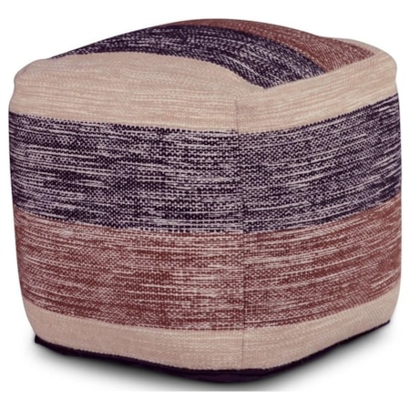 JAMES BLACK/BROWN-CREAM HANDWOVEN | POUF