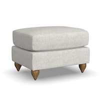 Traditional Rectangle Ottoman with Wood Legs