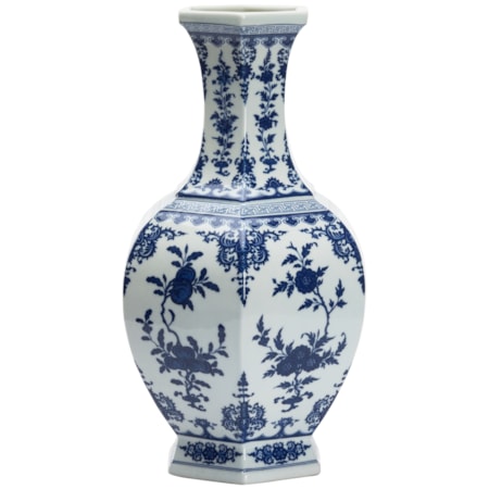 Dynasty Blue And White Flower Vase