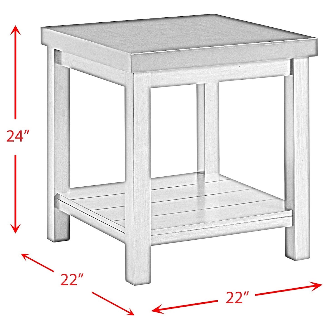 Elements International Stafford- Square End Table