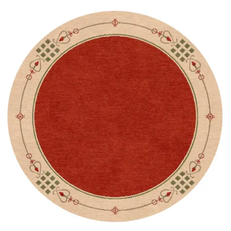 6'  x 6'  Round Highland Park Rug - Red