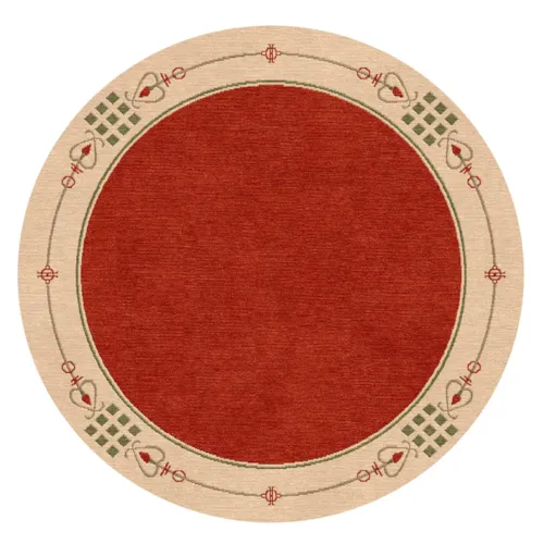 6'  x 6'  Round Highland Park Rug - Red