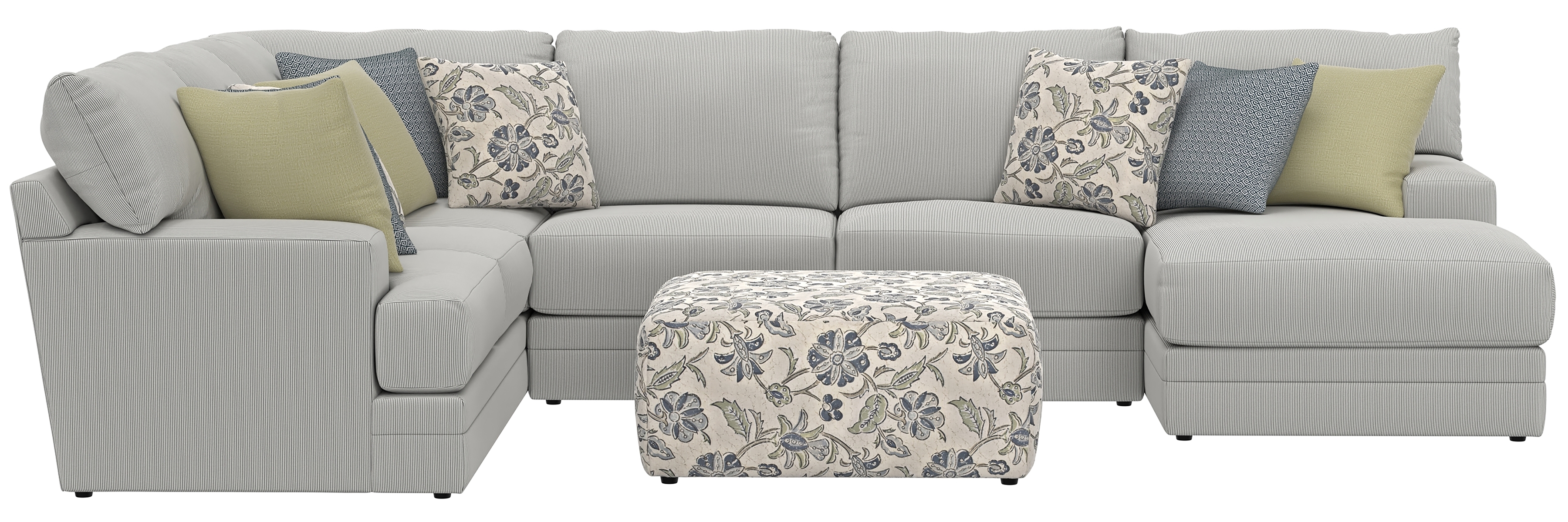Jackson Furniture Stockbridge 4-Piece Sectional Sofa with Cocktail Ottoman