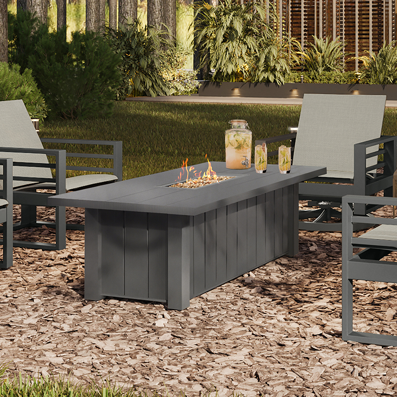 Ebel Fire Pits & Accessories Trevi Xl Rectangular Fire Pit With Lid