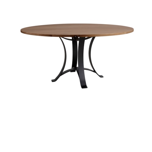 Casual Farmhouse 48" Round Dining Table with Pedestal Base