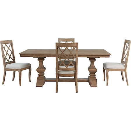 5-Piece Trestle Dining Set