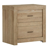 Contemporary 2-Drawer Nightstand with AC Outlets