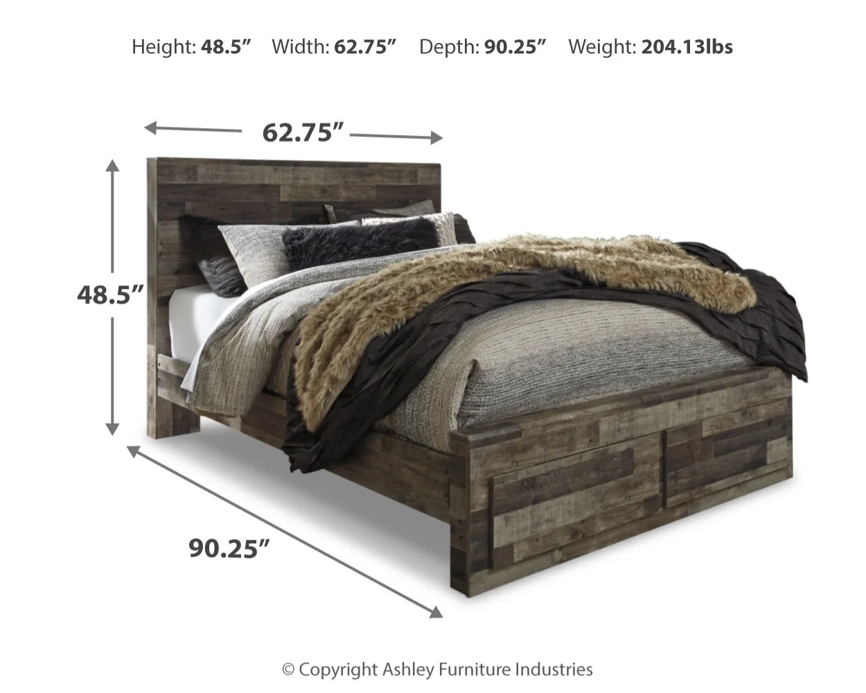 Design Less Bed Ashley Signature Design Derekson B200B82 Queen Panel Storage Bed ...